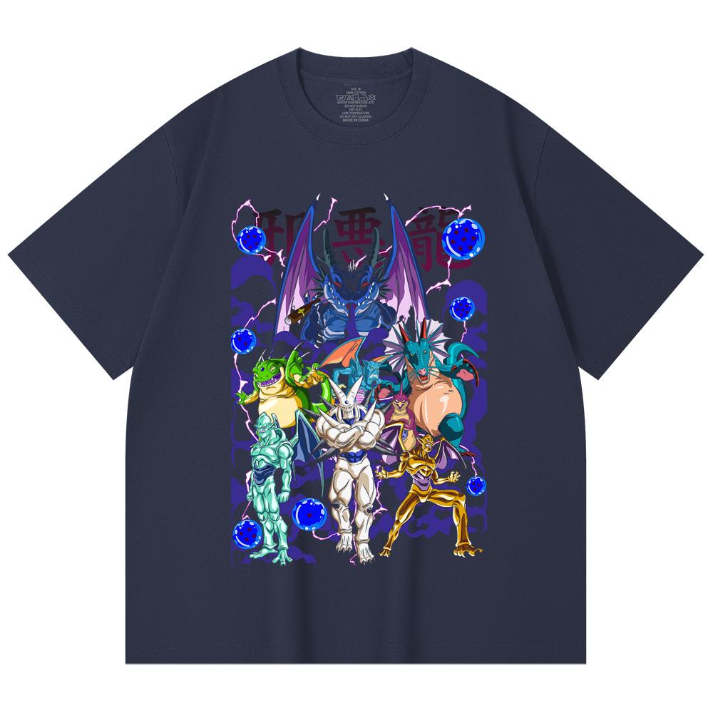230 г/м² 100% хлопок Dragon Ball V38 Принт с драконами Унисекс Тяжелая хлопковая футболка