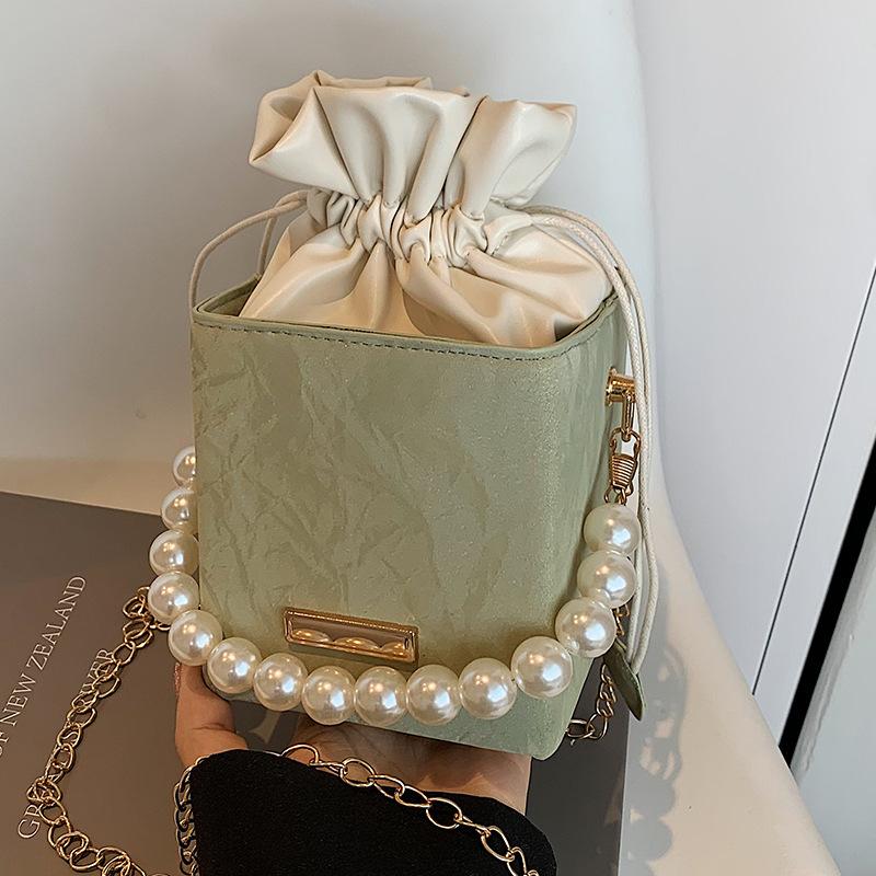 Высококачественная маленькая сумка для женщин, новый стиль, сумка-ведро для женщин, повседневная сумка-цепочка, бисерная сумка через плечо