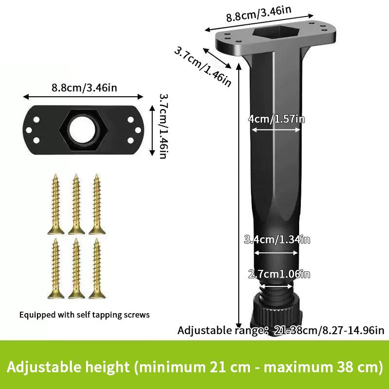 Телескопическая регулируемая опорная балка кровати, усиленная пластиковая ножка для мебели, ножка дивана, нижняя часть кровати, опорный кронштейн