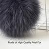 SOMALER Real Fox Raccoon Fur PomPom Keychains Metal Key Ring Recoration for Women Girls