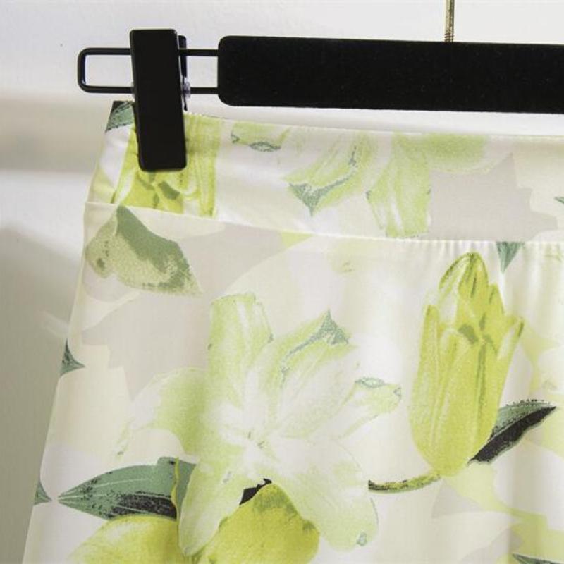 Женские макси-юбки, модные женские винтажные юбки трапециевидной формы с цветочным принтом и эластичной резинкой на талии, женские повседневные свободные шифоновые юбки