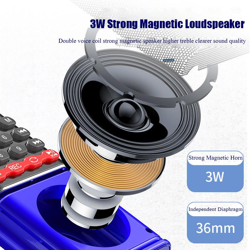 Мини FM-радио Портативный Bluetooth-динамик MP3-музыкальный плеер с цифровым дисплеем Поддержка TF-карты USB-наушники Play