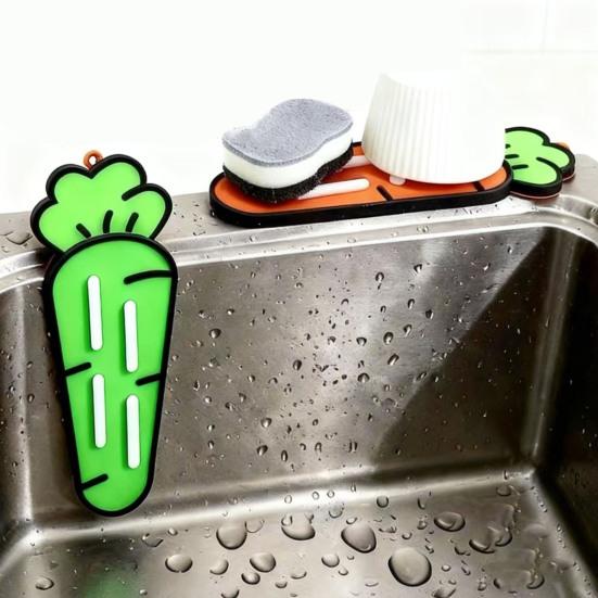 Силиконовый коврик для хранения крышек от кастрюль, дизайн «Морковь», противоскользящий, термостойкий, пищевой, коврик для столешницы для сушки, кухонный аксессуар