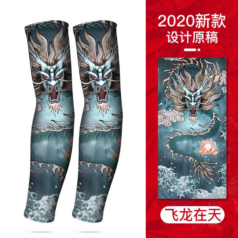 Летние тату-рукава из ледяного шелка, спортивные для гольфа, солнцезащитные для велоспорта, мужские, крутые, персонализированные для вождения, женские, для рыбалки, эластичные согревающие руки