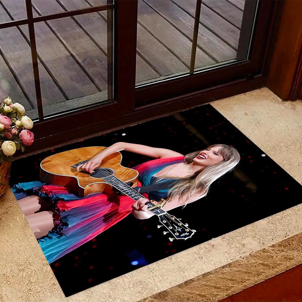 Taylor Swift Angel Themed Anti-Slip Rugs - Polyester Home Decor, Suitable for Bedrooms, Living Rooms, Doorways, Studios, and Decorations