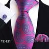 Paisley Waist Flower Men's Tie, Pocket Square, and Cufflinks Set - 2025 Edition