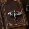 Long-lasting Dragon Pin 2Pcs Rhinestone Flying Brooch, Western Winged Lapel Pin, Alloy Brooch Sweater Cardigan Coat Suit Scarf Decor, Men Jewelry