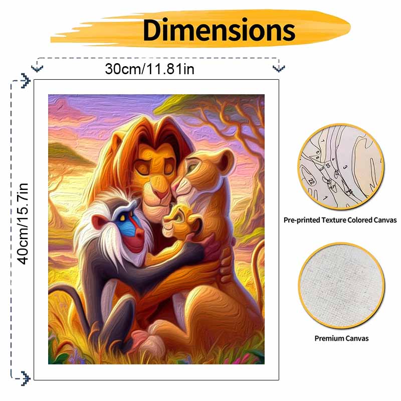 Disney Lion King Family oil painting art painting kit handmade diy gift home decoration wall art decor aesthetic room decor supplies