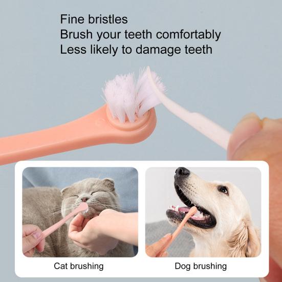 Pet Teeth Cleaning Brush High Density Dental Caring Lightweight Cat Dog Bad Breath Teeth Cleaning Brush Pet Supplies