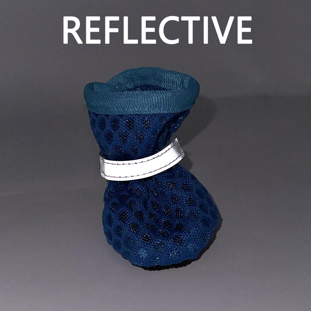 Mesh Dog Shoes For Small Dogs Cats Paw Protector Puppy Boots Reflective Breathable Chihuahua Pug Sandals Pet Supplies 4pcs/set