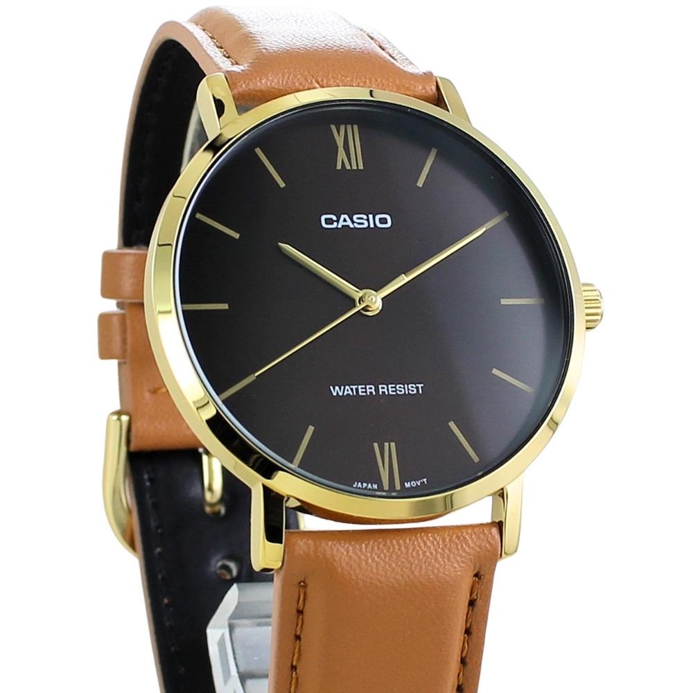 Casio Стандартная кожа с местом для хранения Отлично подходит для прихожей и входа Часы, Мужские/Женские, Ремешок, Коричневый, Корпус, Церемония