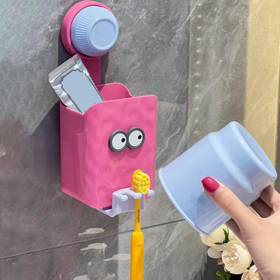 Настенный органайзер-подставка для зубных щеток с отделением для хранения, высокая грузоподъемность