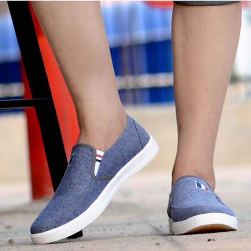 Новое поступление Slipony мужские модные мужские кроссовки на плоской подошве повседневная обувь джинсовая парусиновая обувь хорошие удобные мужские туфли мокасины fgb67