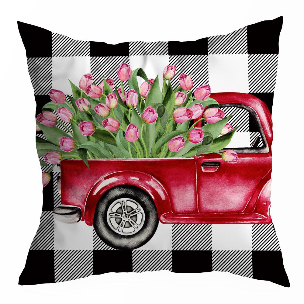 Наволочка на День святого Валентина, Бархат "персиковая кожа", Принт "сердце", Домашний текстиль, Наволочка на диванную подушку, Подушка для поясницы и спины в машину