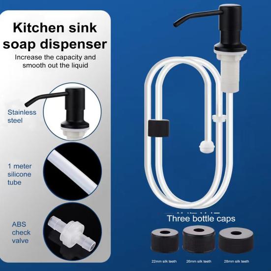 Дозатор мыла для кухонной раковины из нержавеющей стали, настольный насос с набором удлинительной трубки длиной 1 м, вращение на 360 градусов, защита от коррозии