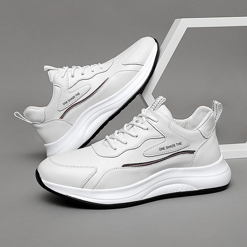 Модные повседневные кожаные туфли для мужчин, уличные теннисные кроссовки, легкие, удобные, на шнуровке, мужские кроссовки для отдыха, прогулок и походов