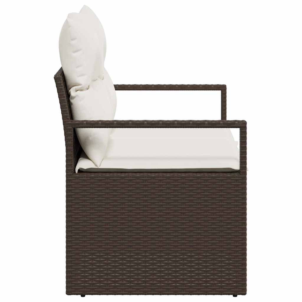 Garden Sofa with Cushions 120 x 62 x 69 cm Poly Rattan