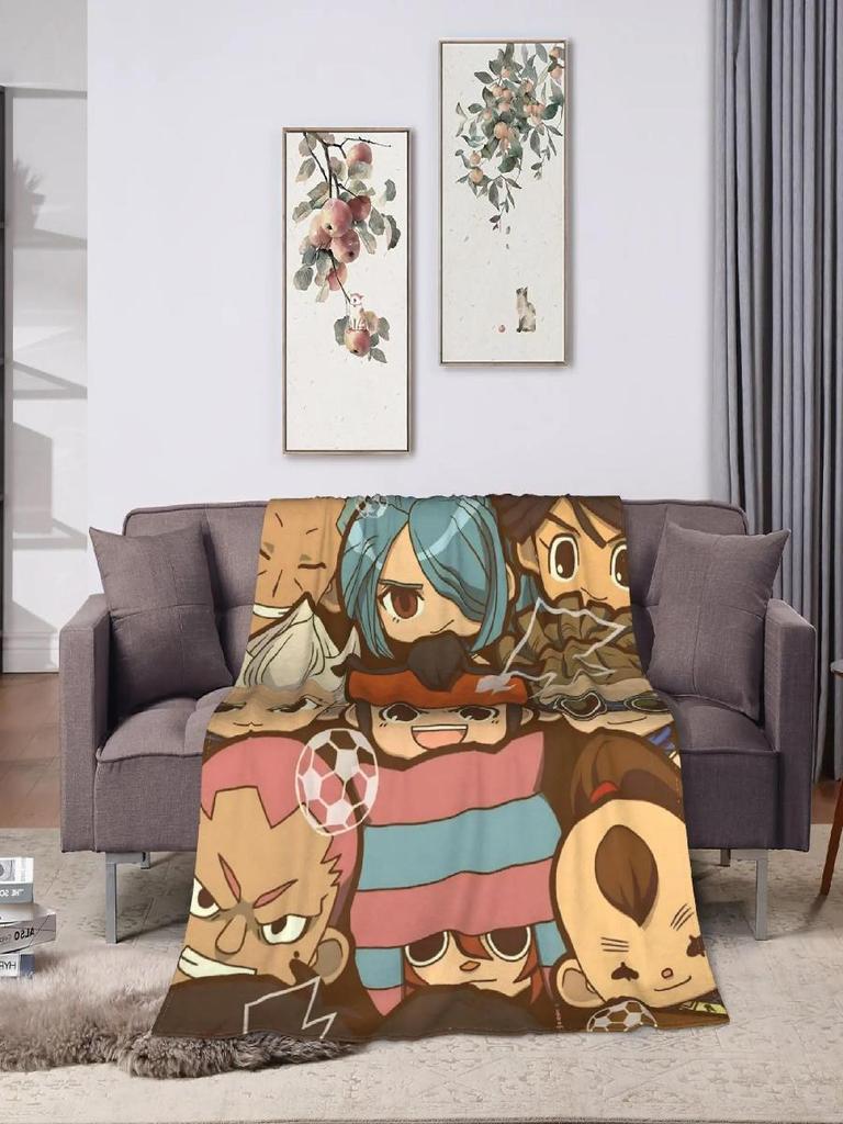 Inazuma Eleven Axel Blaze Gouenji Flannel Throw Blanket for Couch Chair Soft Plush Bedspread Picnic Blanket Gift Idea