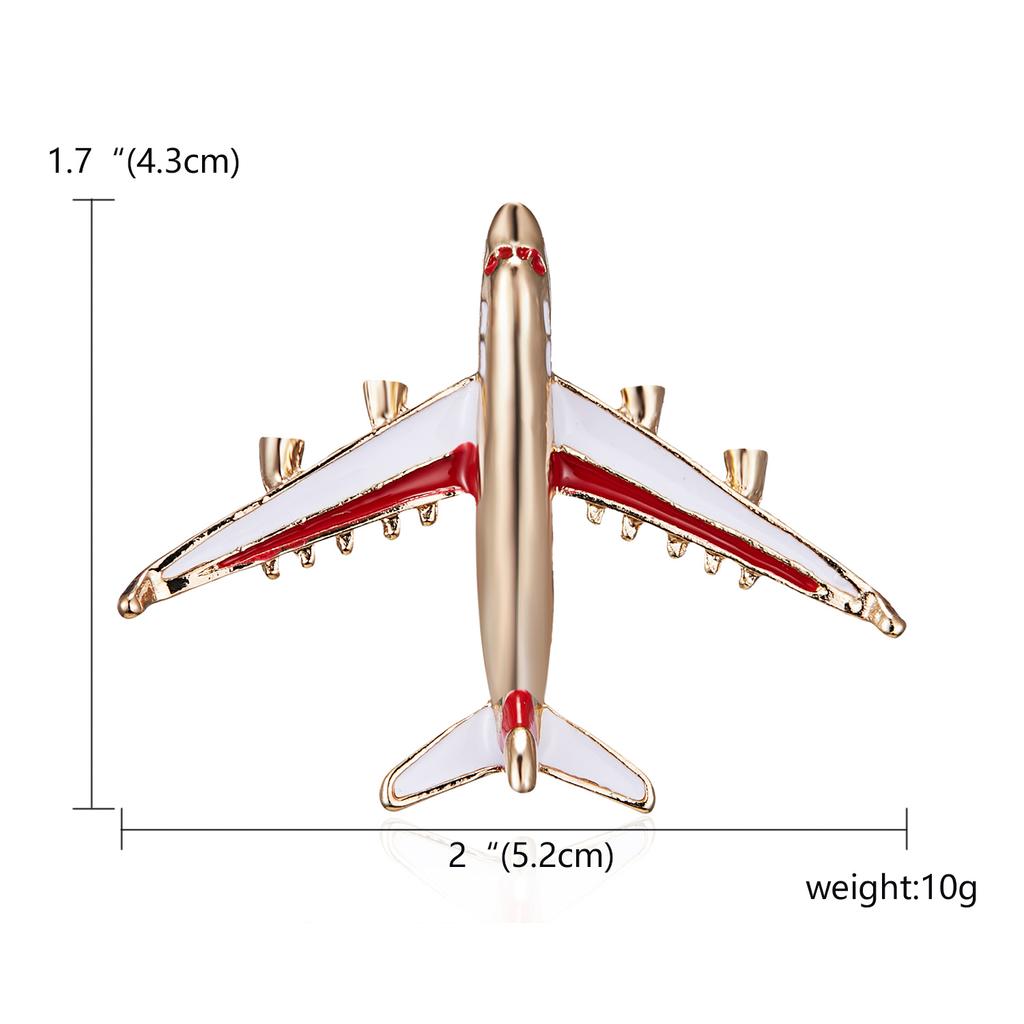 Rinhoo Fashion Plane Shape Brooch Enamel Badge Aircraft Sweater Corsage Women Men Cartoon Metal Airplane Clothes Clip Best Gifts