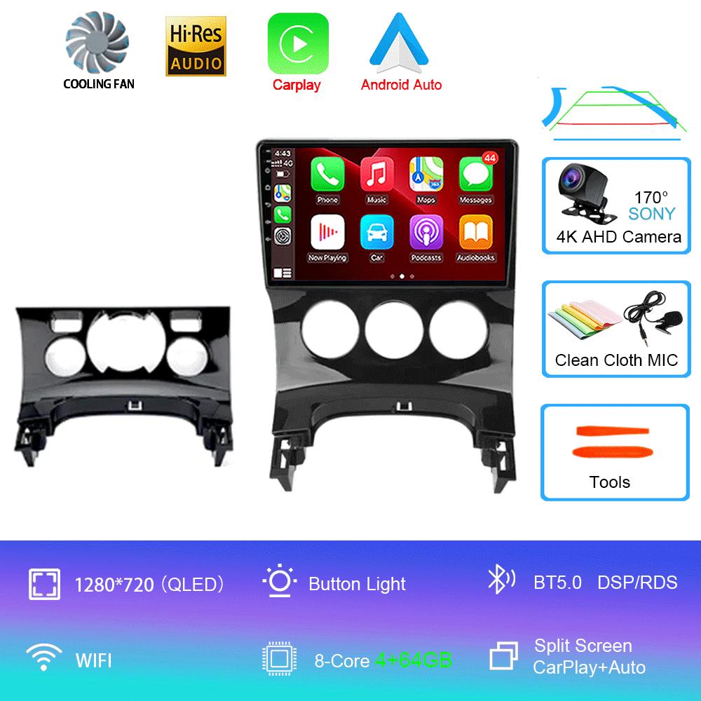 2Din Android 14 Carplay Auto Для Peugeot 3008 2009-2015 Автомагнитола GPS Мультимедийный Видеоплеер Стерео WIFI+4G DSP