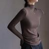 Women's Autumn and Winter Half High Neck Solid Colour Bottom Top