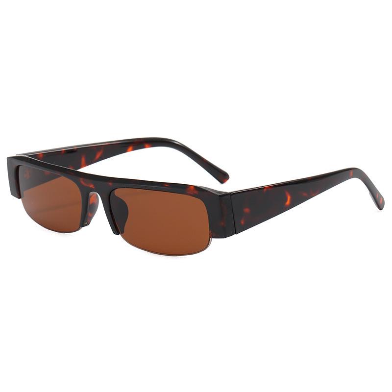 2026 Женские солнцезащитные очки в ретро-стиле с полуободком, вдохновленные Xiaohongshu - Европейский и американский модный стиль