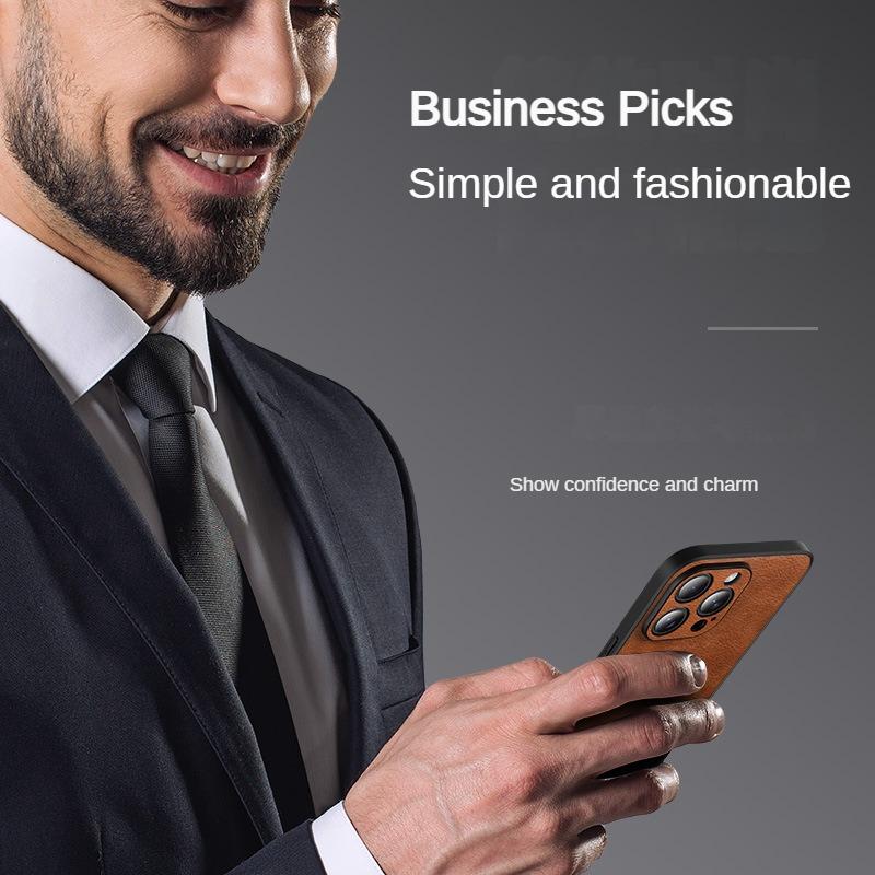 SULADA Luxury Magnetic Leather Case for iPhone 15 Pro Max 15 Plus 14 Pro 16 All-inclusive Anti-drop Business Mobile Phone Shell
