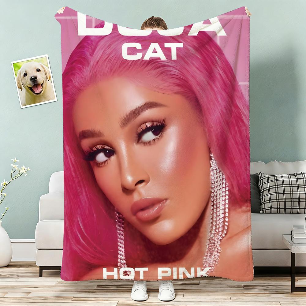 Singer doja cat Album Throw Lightweight g Flannel Blanket Soft Skinfriendly for Summer Cooling