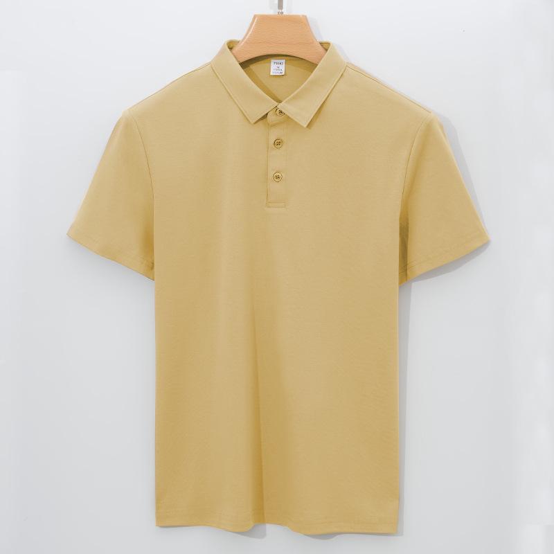Футболка мужская из хлопка с коротким рукавом и воротником-стойкой, рубашка-поло мужская из хлопка