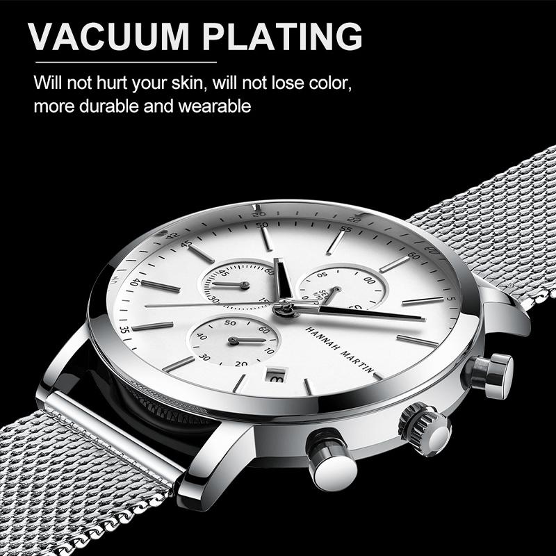 Мужские часы, модные брендовые многофункциональные сетчатые деловые водонепроницаемые наручные часы с маленьким циферблатом Relogio Masculino