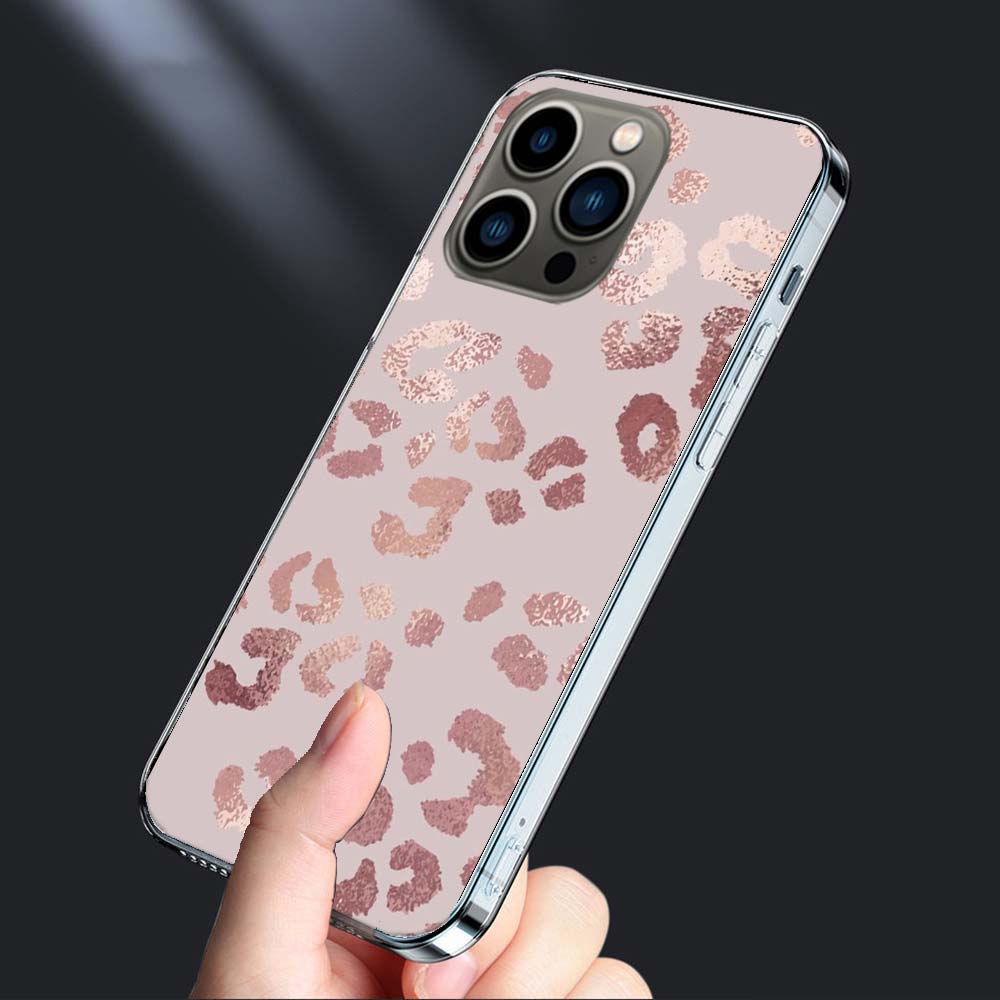 Розовый чехол для телефона с леопардовым принтом для iPhone 16E 15 Pro 14 Plus 17E 16 17 Pro Max Air 11 12 13 Mini Ударопрочный Capa Милый чехол TP