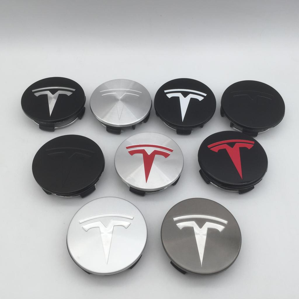 VCZRW1 40pcs 57mm 56mm For Tesla Model 3 Model Y Model S X Car emblem Wheel hub Center Cap Badge covers Decals Styling accessories