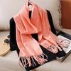 New Winer Warm Cashmere Scarf for Women Fashion Solid Thick Blanket Pashmina Shawl Wrap Female Bufanda Echarpe Foulard