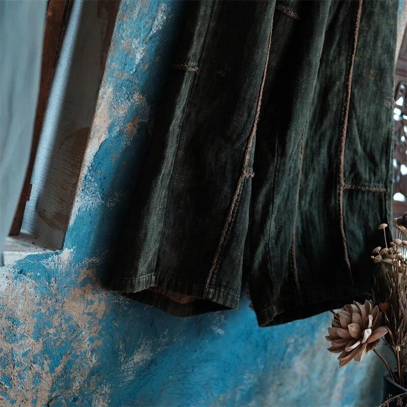 Johnature Женские винтажные осенние брюки с эластичной талией в стиле пэчворк, свободные брюки