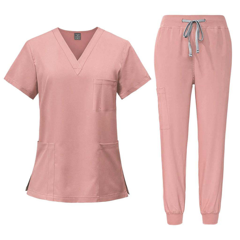 Комплект из топа и брюк-карго из крутой эластичной ткани SCRUBS, женские дышащие халаты, униформа для лаборатории