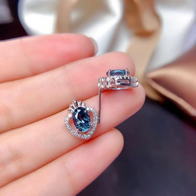 BELLA BOX Изысканные серьги-гвоздики в форме сердца для женщин, синие/белые серьги с кубическим цирконием, темпераментные милые серьги для девочек, подарок, модные украшения