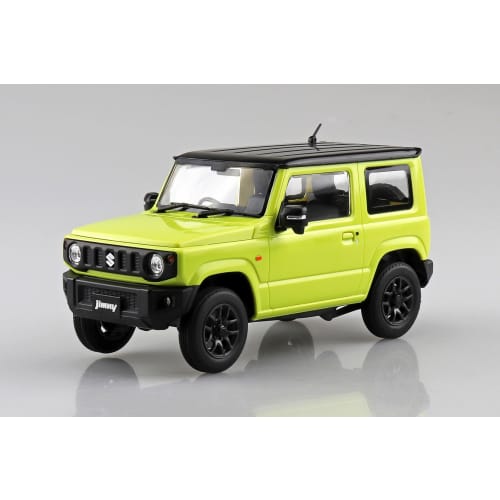 Aoshima Bunka Kyozai 1/24 Scale Rakupla Snap Car Series No. 03-KY JB64 Jimny 2018 Kinetic Yellow Pre-Colored Plastic Model Kit (Car)