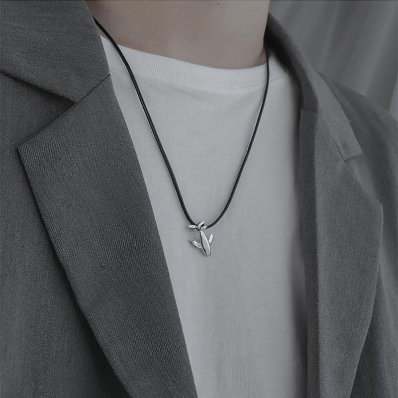 Mens Sterling Whale Dolphin Pendant Necklace Chain Fashion Locket Gift Boyfriend
