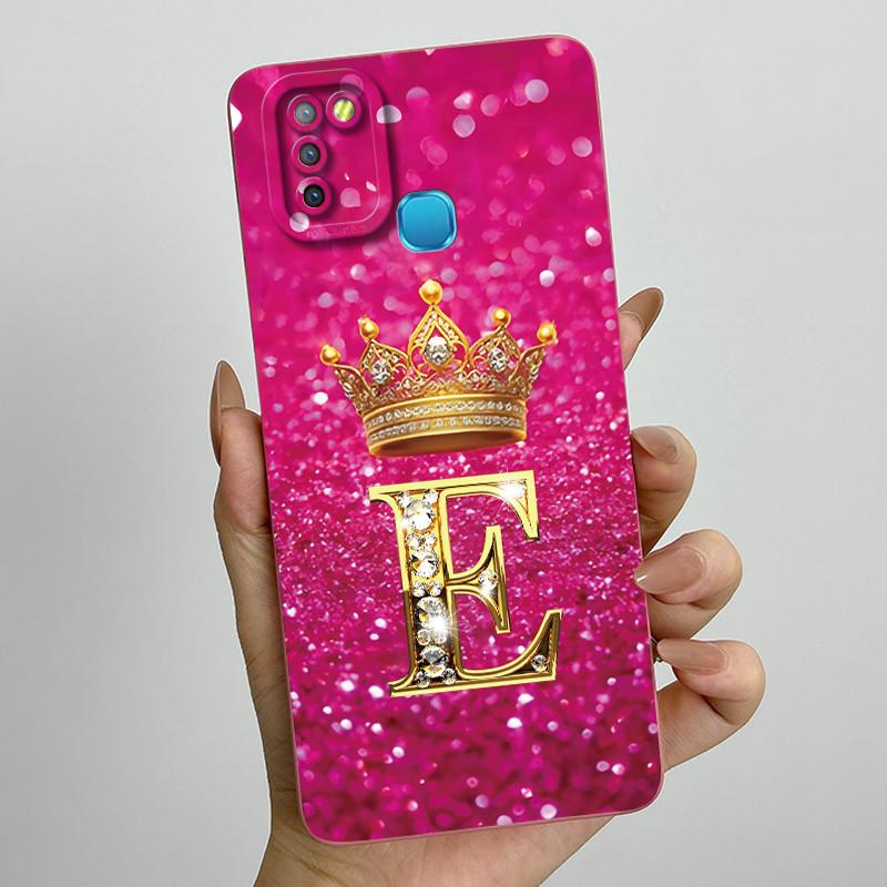 For Infinix Smart 5 Case X657 Crown Letter Soft Silicone Back Cover Funda On Infinix Hot 10 Lite X657B Smart5 Bumper Shell Couqe