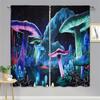 Nature Fantasy Mushroom Dreamy Plant Moon Window Curtains Blinds For Living Room Bedroom Bathroom Kicthen Door Home Decor2Pcs