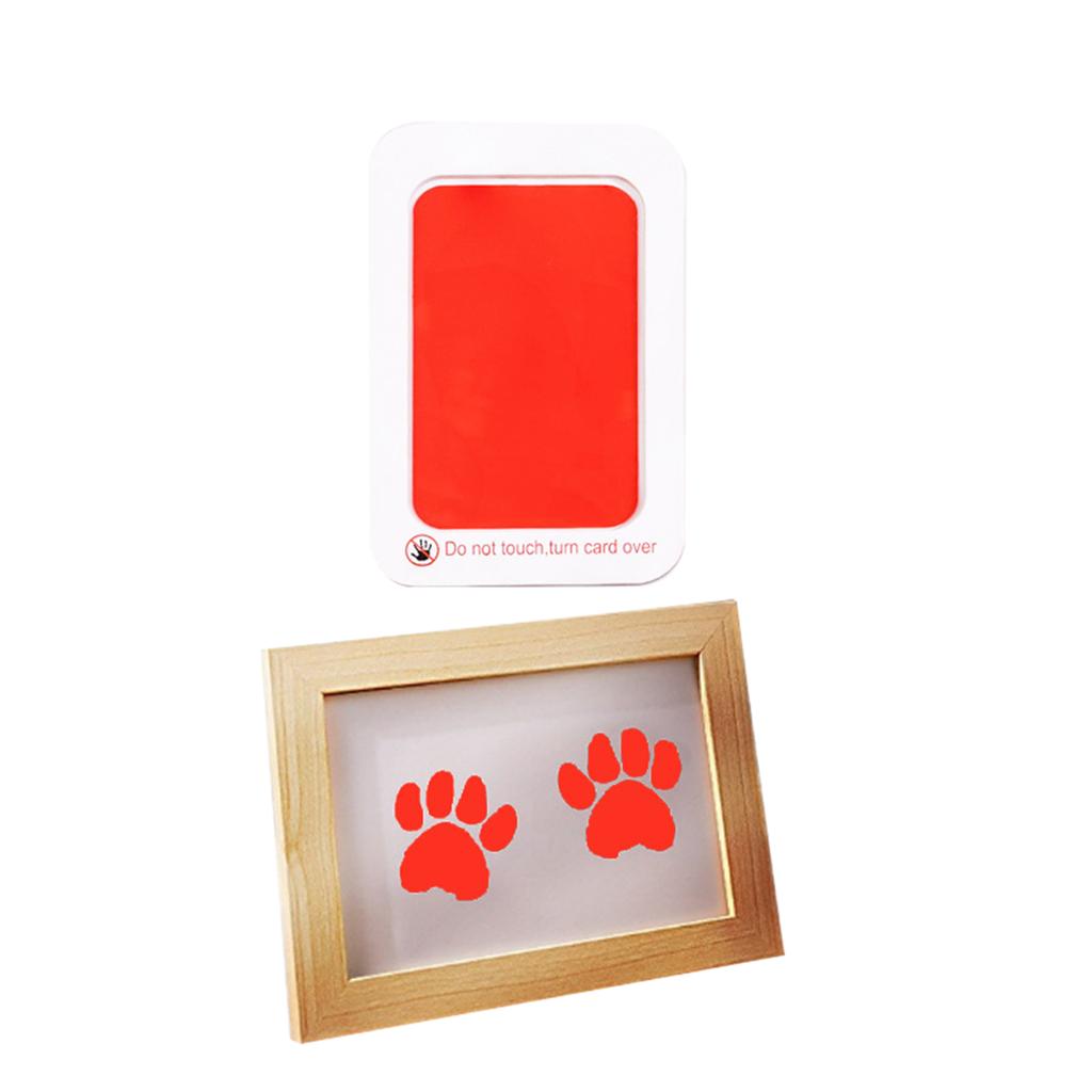 Print Frame & Ink Pads Kit,Dog Or Cat Print Kit,2 No Mess Ink Pads For Pet,Print Pad For Dogs,Wooden Pet Memorial Frame,Personalized Pet 1ml