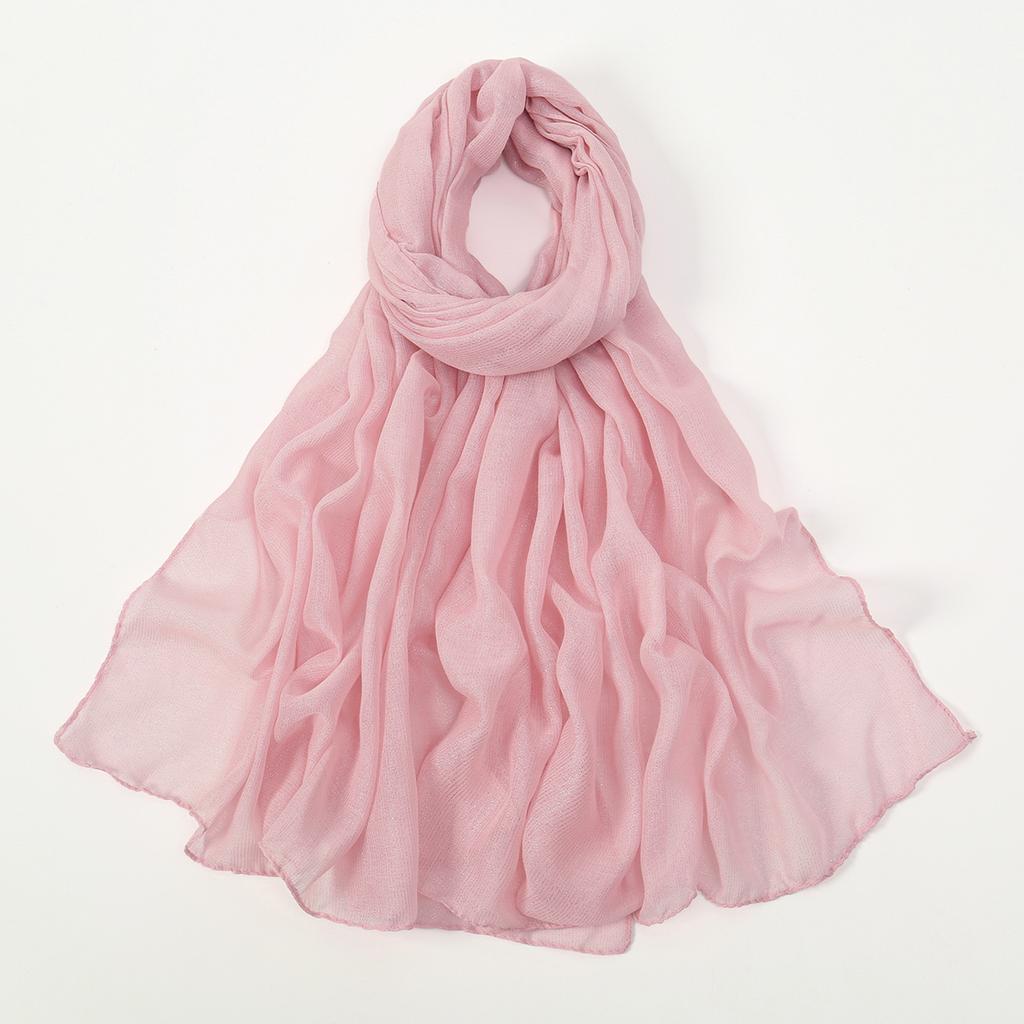 Big Size Pleated Shimmer Cotton Hijab Scarf For Women Muslim Long Shawls Solid Headscarf Wraps Islamic Headband Turban 180*90cm