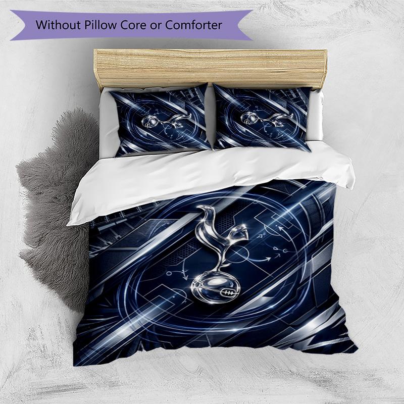 Tottenham Hotspur Pattern Printed 3PCS Bedding Set Soft Skin-Friendly Washable Duvet Cover & Pillowcases Set All Season Bedroom