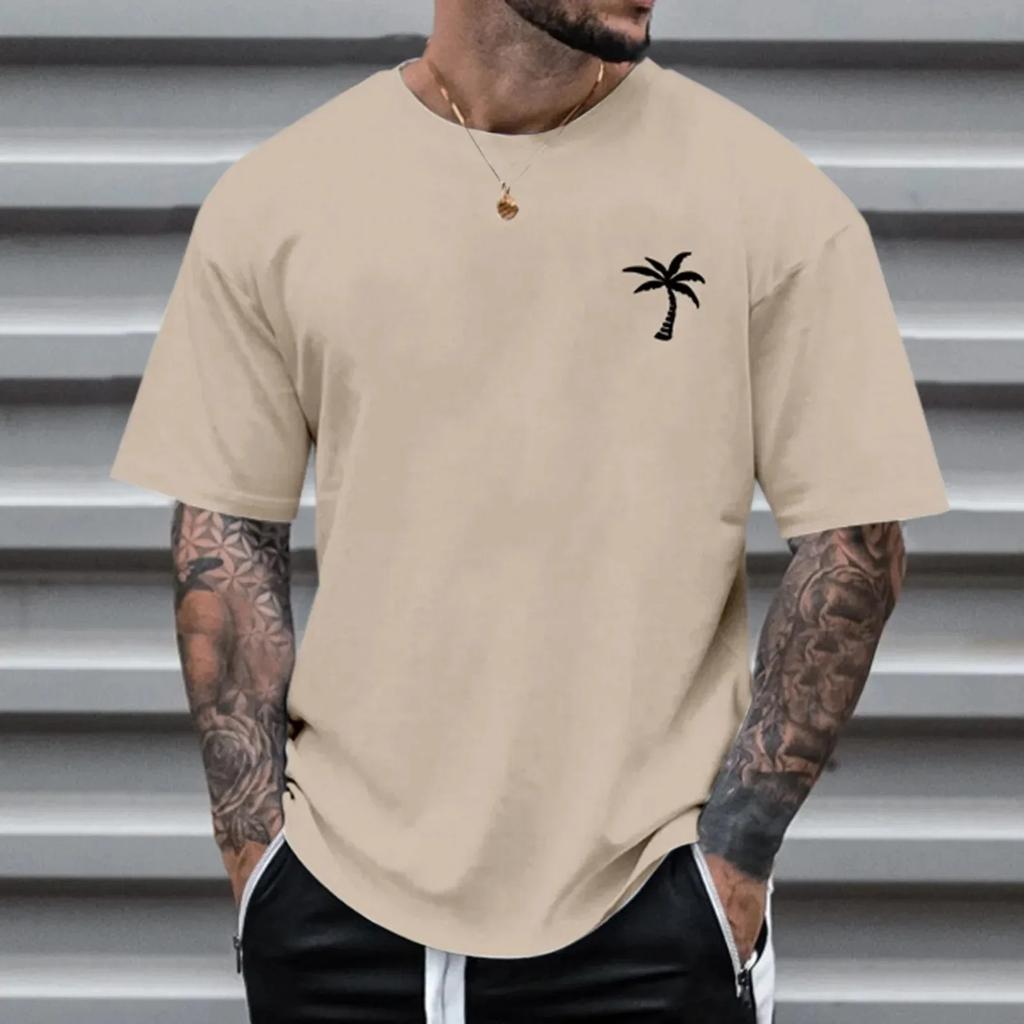 Los Angeles Letter Print T-shirts Cotton Men Clothes Vintage Sports Short Sleeve T Shirt Summer Fitness Loose Plus Size Shirts