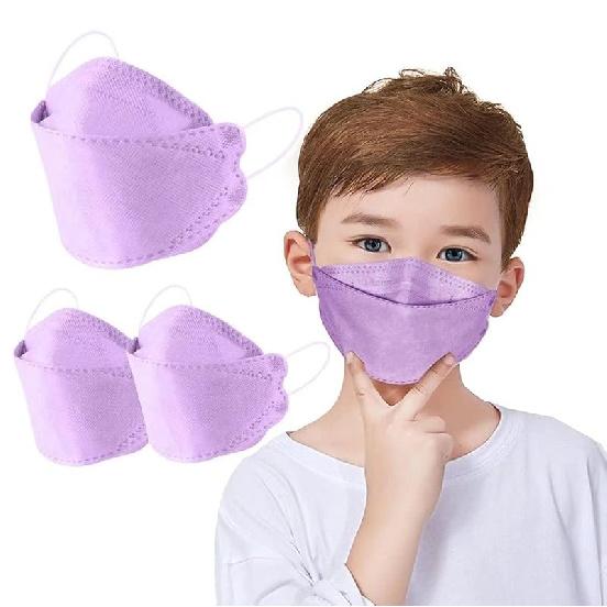 Face Mask for Kids 50 PCS, 4 Layer Disposable Face Masks for Children, Grey Masks
