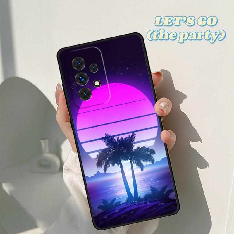 Чехол для телефона 80-х Retrowave Неоновые пальмы Для Samsung Galaxy A42 A31 A40 A51 A71 A32 A80 A52 A72 A73 A21S A50 A70 A11 A12