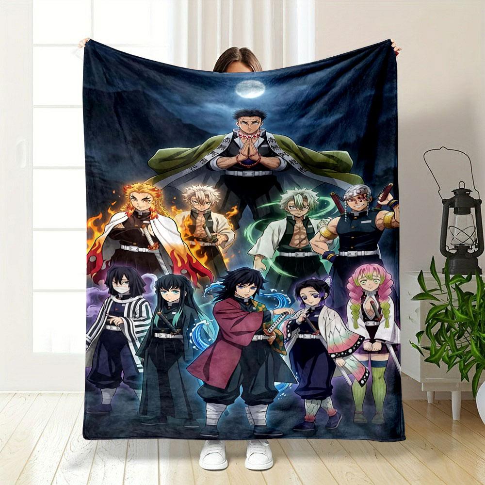 A group of characters with diverse outfits and elemental-themed effects. for all seasons blanket lunch break throw gift