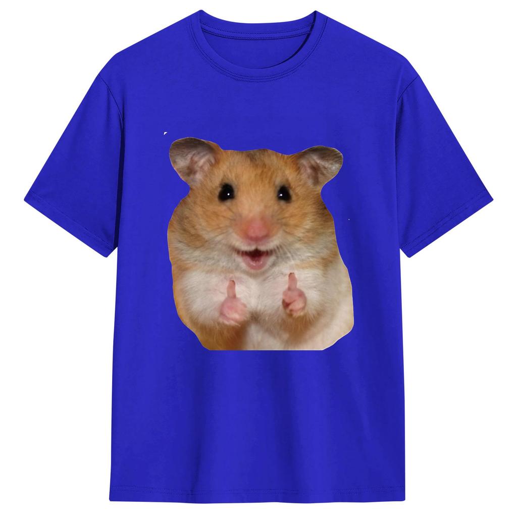 Cute Hamster MeMe T Shirts for Unisex Cotton Funny TShirt Crewneck Tee Shirt Short Sleeve Tops New Arrival