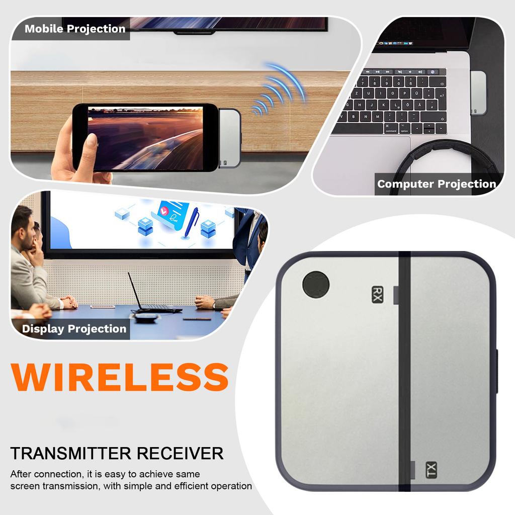 Беспроводной передатчик и приемник точка-точка 50 м, Устройство для совместного использования экрана, Высококачественная передача с компьютера на телевизор
