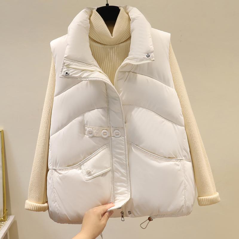 Модная женская парка без рукавов, зимняя верхняя одежда, элегантный толстый теплый жилет, женские короткие пальто